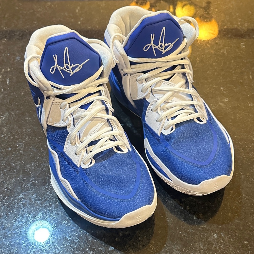 Blue and White Athletic Sneakers